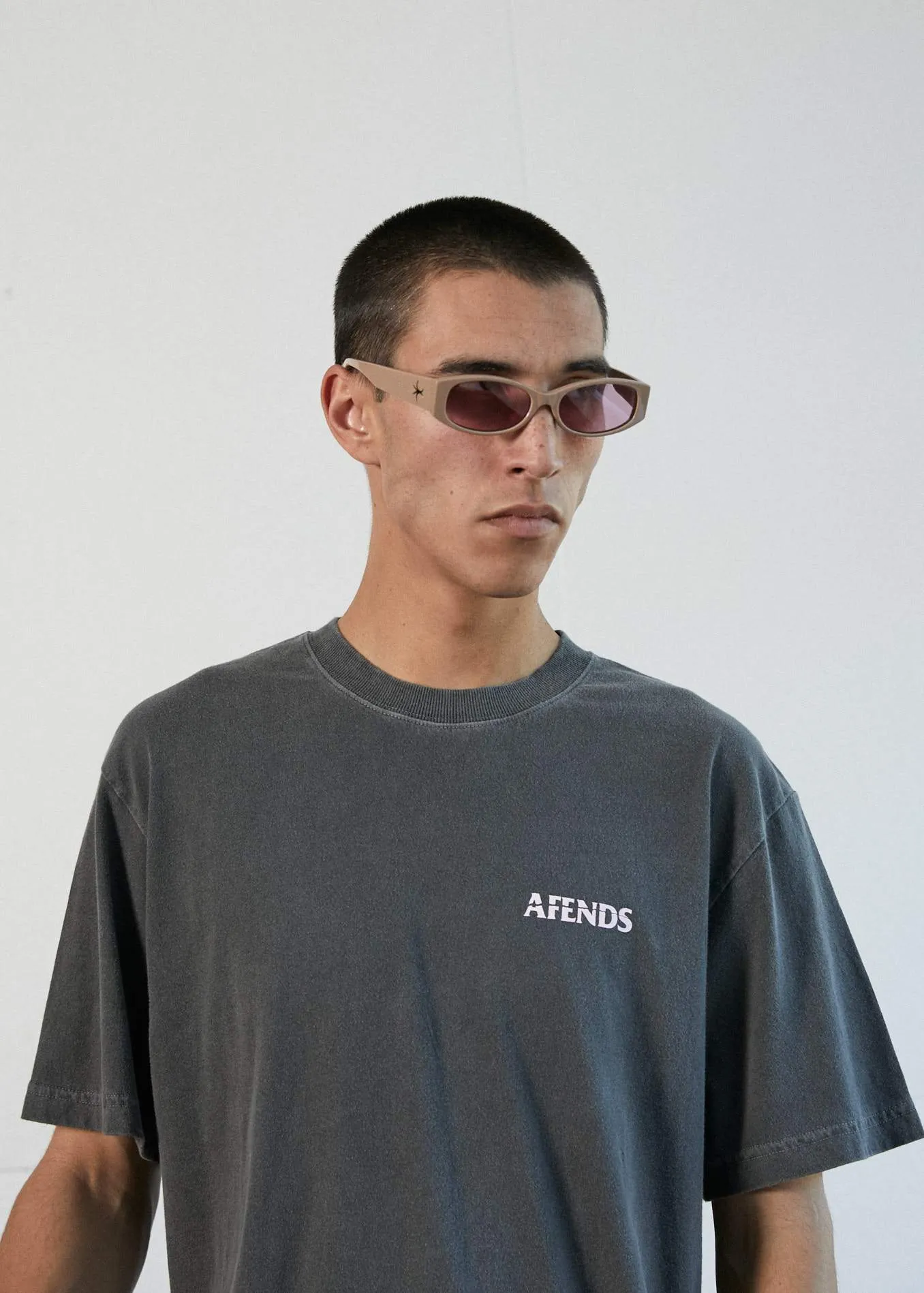Afends Mens No Tomorrow - Retro Fit Tee - Stone Black