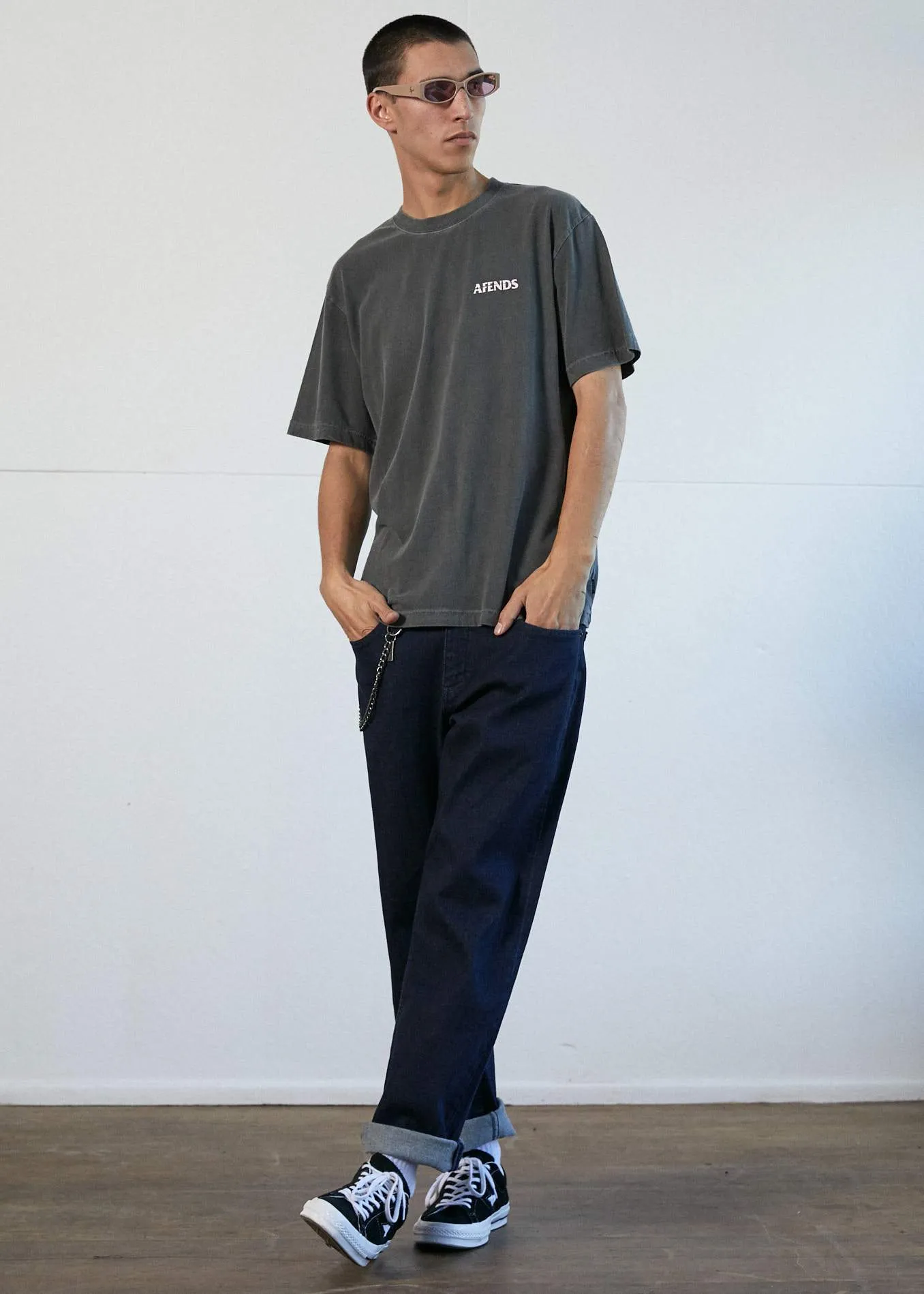 Afends Mens No Tomorrow - Retro Fit Tee - Stone Black