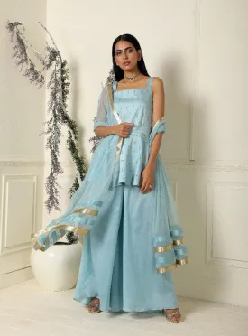 Ash Blue Tunic Palazzo Set of 3