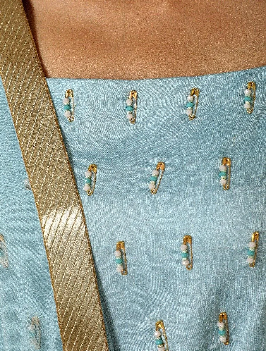 Ash Blue Tunic Palazzo Set of 3