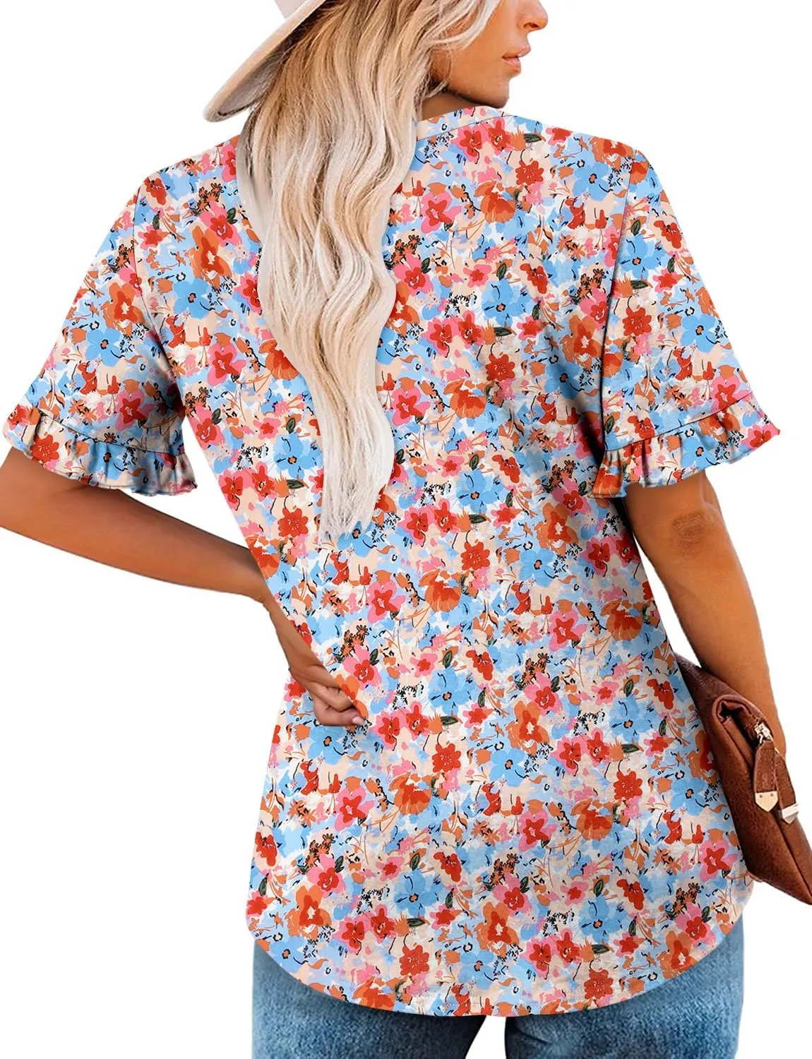 BETTE BOUTIK Womens Short Sleeve Summer Tops Pleated Tunic Tops Shirt S-3XL