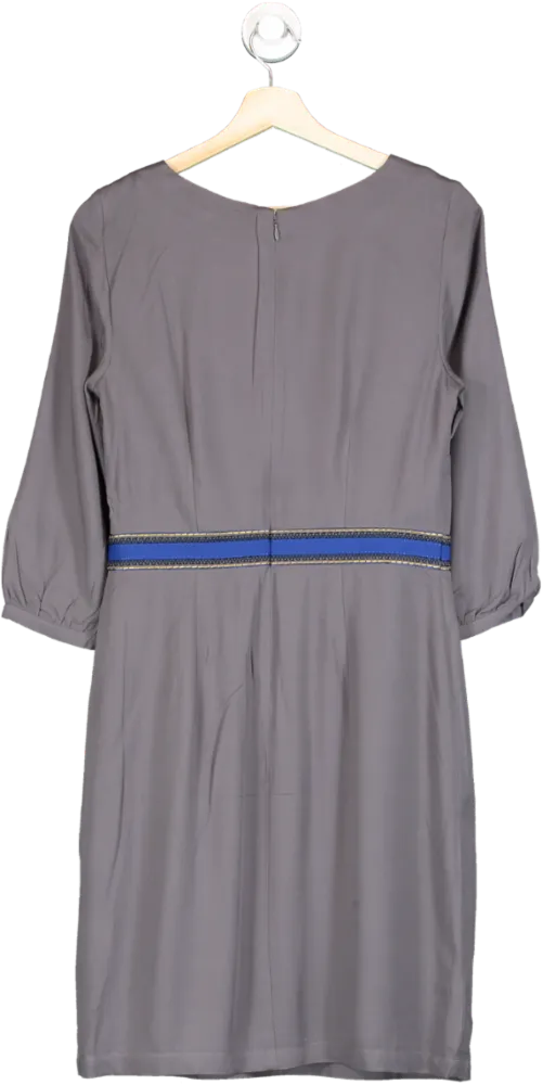 Boden Pewter Carla Embroidered detail Tunic Dress UK 10 L