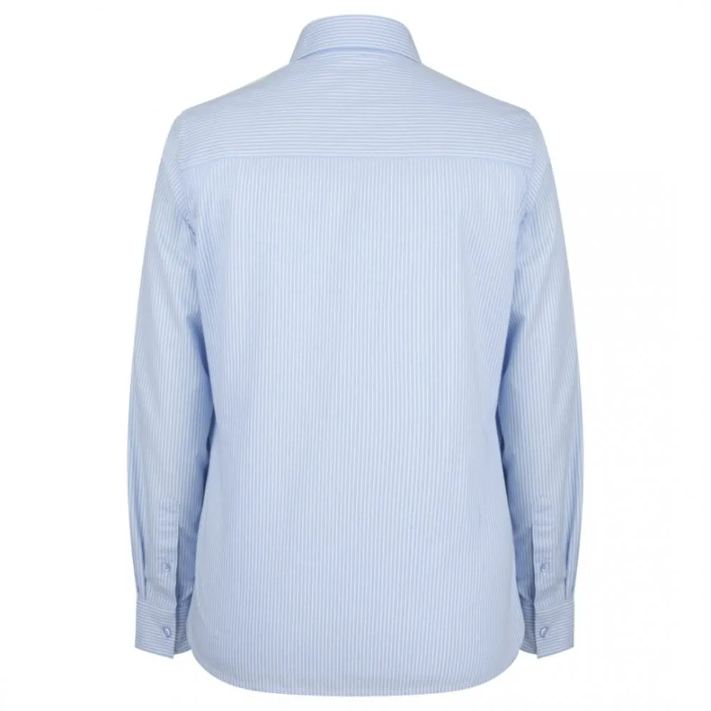 Bonnie II Ladies Cotton Shirt Light Blue Stripe by Hoggs of Fife