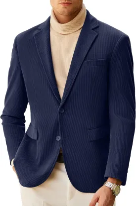 COOFANDY Mens Corduroy Blazer Casual Sport Coat Vintage Two Button Suit Blazer Jacket