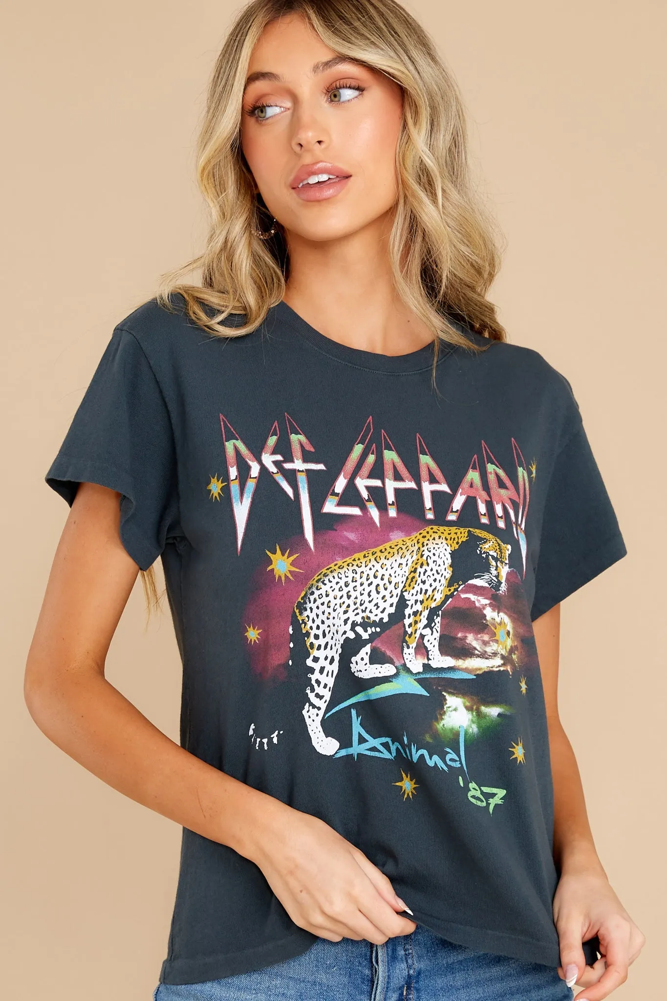 Def Leppard Animals '87 Vintage Black Tour Tee