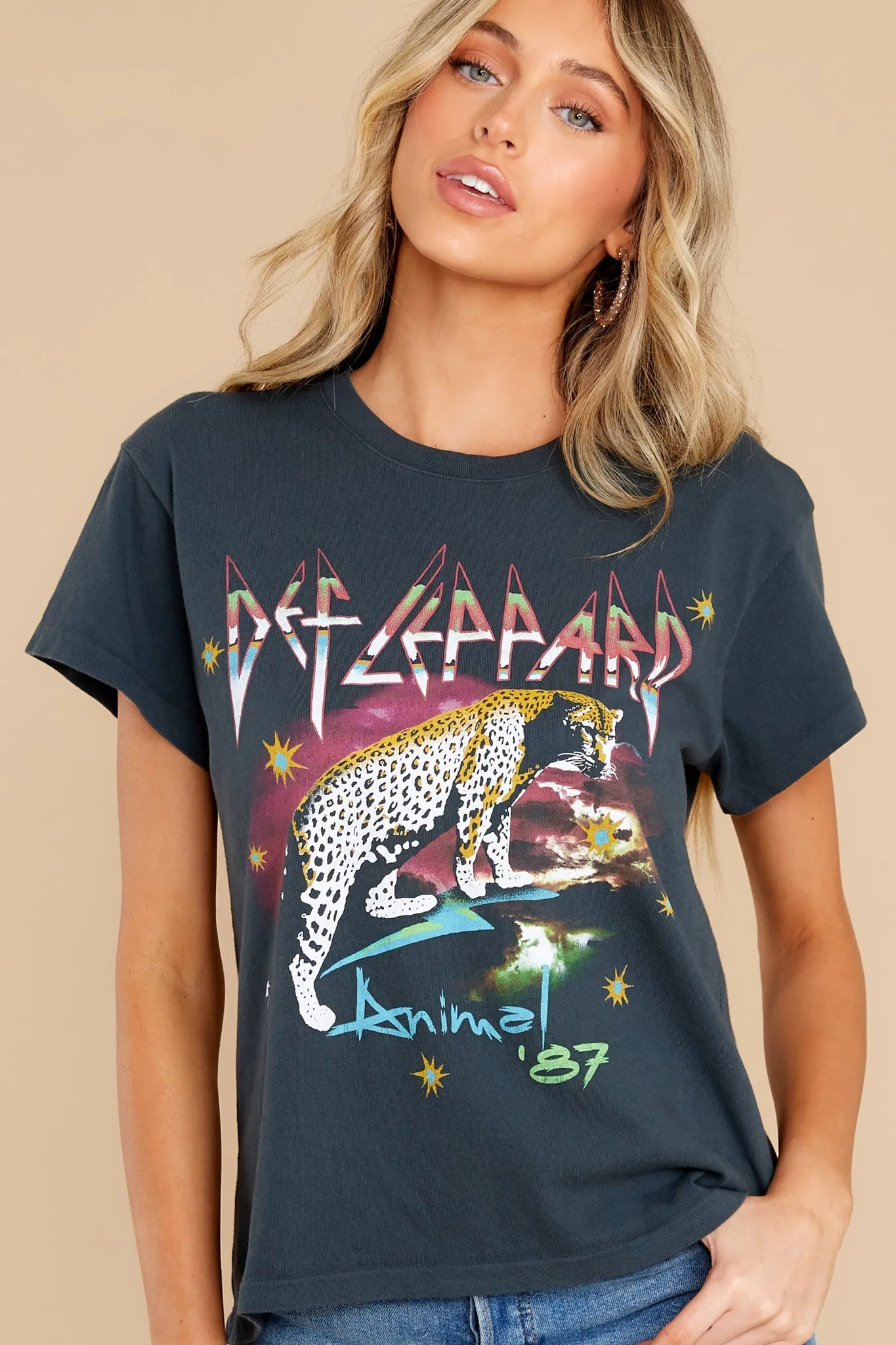 Def Leppard Animals '87 Vintage Black Tour Tee