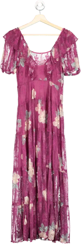 Free People Misty Plum Lace Maxi Dress XS