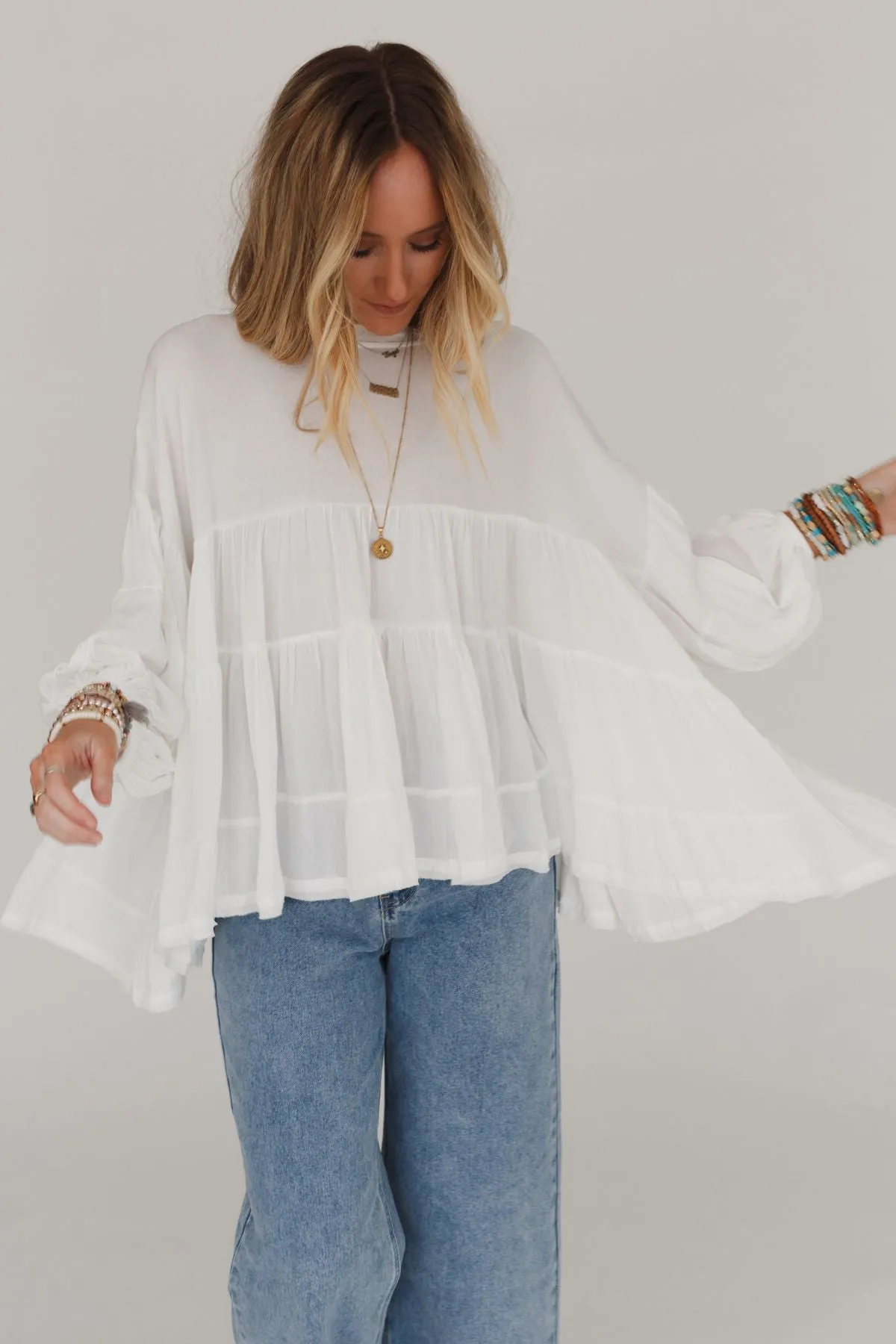In The Clouds Tunic Top - Off White