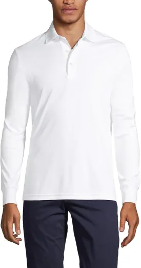Lands' End Men's Long Sleeve American-Grown Supima Cotton Polo Shirt