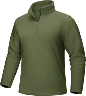MAGCOMSEN Men's Quarter-Zip Pullover Polar Fleece Sweatshirt Stand Collar Long Sleeve Shirt for Men Thermal Winter Fall