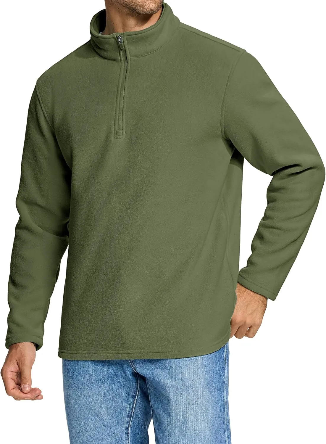 MAGCOMSEN Men's Quarter-Zip Pullover Polar Fleece Sweatshirt Stand Collar Long Sleeve Shirt for Men Thermal Winter Fall
