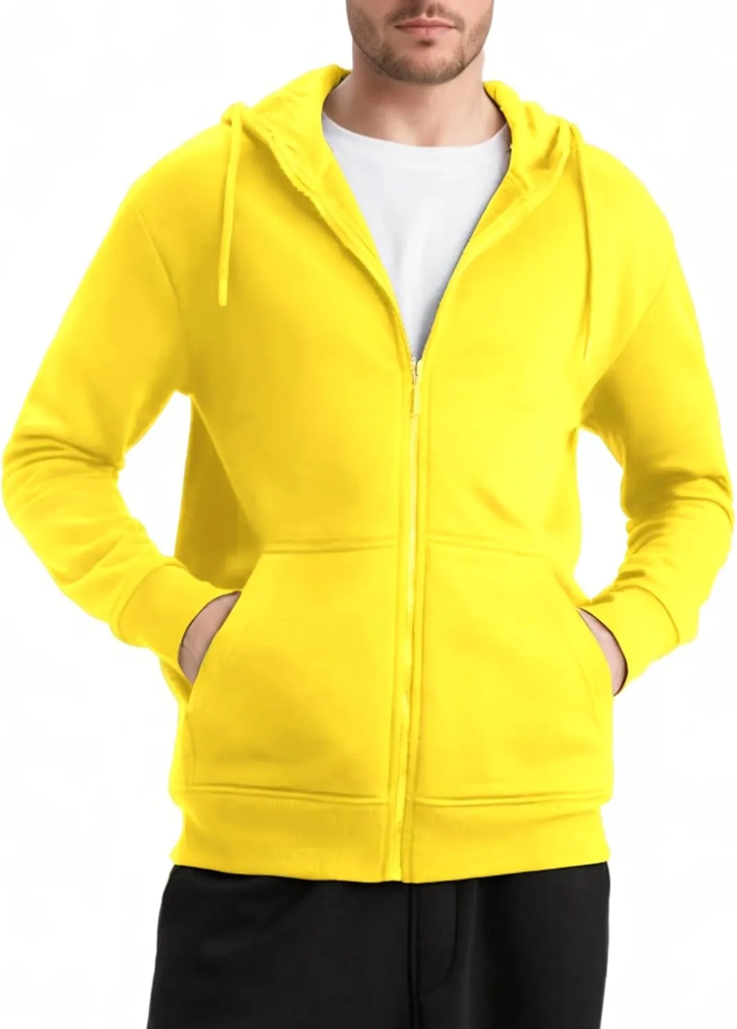 Men's Full Zip Hoodie Fleece Long Sleeve Hooded Sweatshirt Pullover Men Lightweight Athletic Hoodies