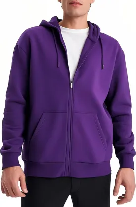 Men's Full Zip Hoodie Fleece Long Sleeve Hooded Sweatshirt Pullover Men Lightweight Athletic Hoodies