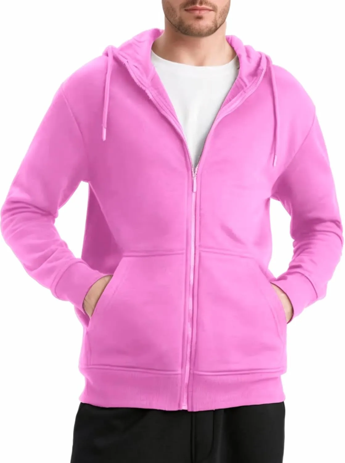 Men's Full Zip Hoodie Fleece Long Sleeve Hooded Sweatshirt Pullover Men Lightweight Athletic Hoodies