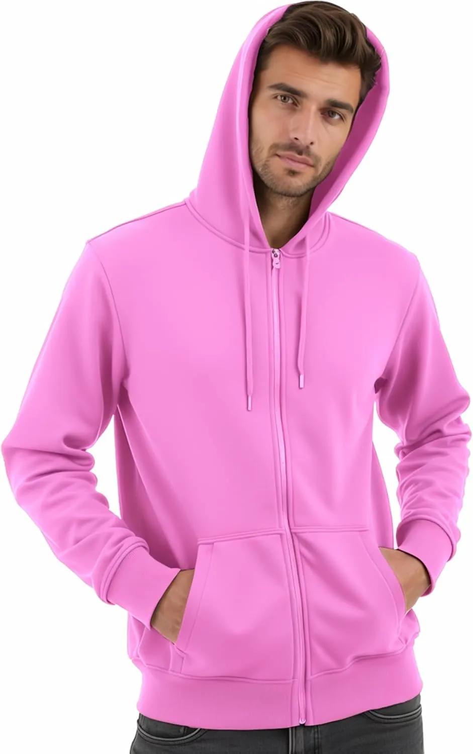 Men's Full Zip Hoodie Fleece Long Sleeve Hooded Sweatshirt Pullover Men Lightweight Athletic Hoodies