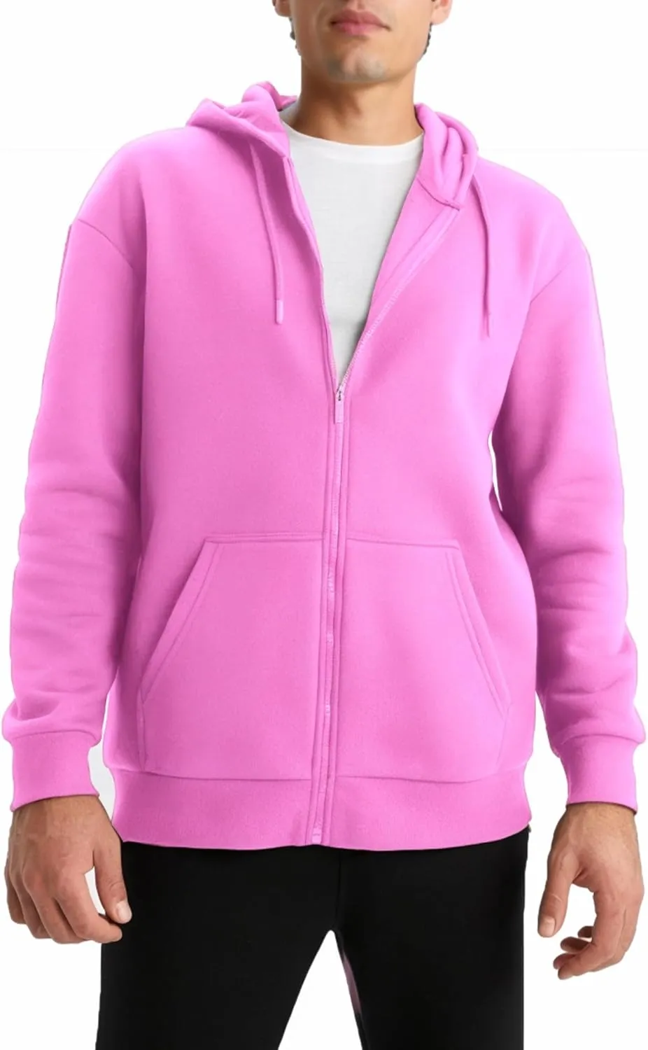 Men's Full Zip Hoodie Fleece Long Sleeve Hooded Sweatshirt Pullover Men Lightweight Athletic Hoodies