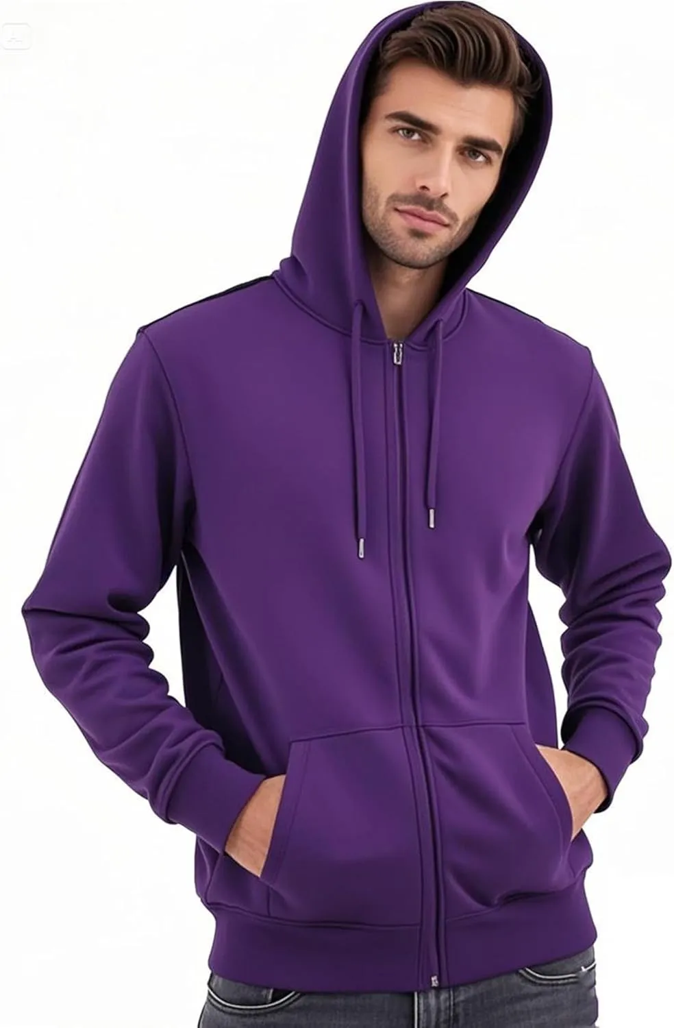 Men's Full Zip Hoodie Fleece Long Sleeve Hooded Sweatshirt Pullover Men Lightweight Athletic Hoodies