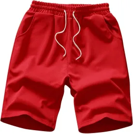 Mens Shorts Casual Elastic Waist Drawstring Lightweight Baggy Summer Pants Trendy Outdoor Running Jogging SweatShorts