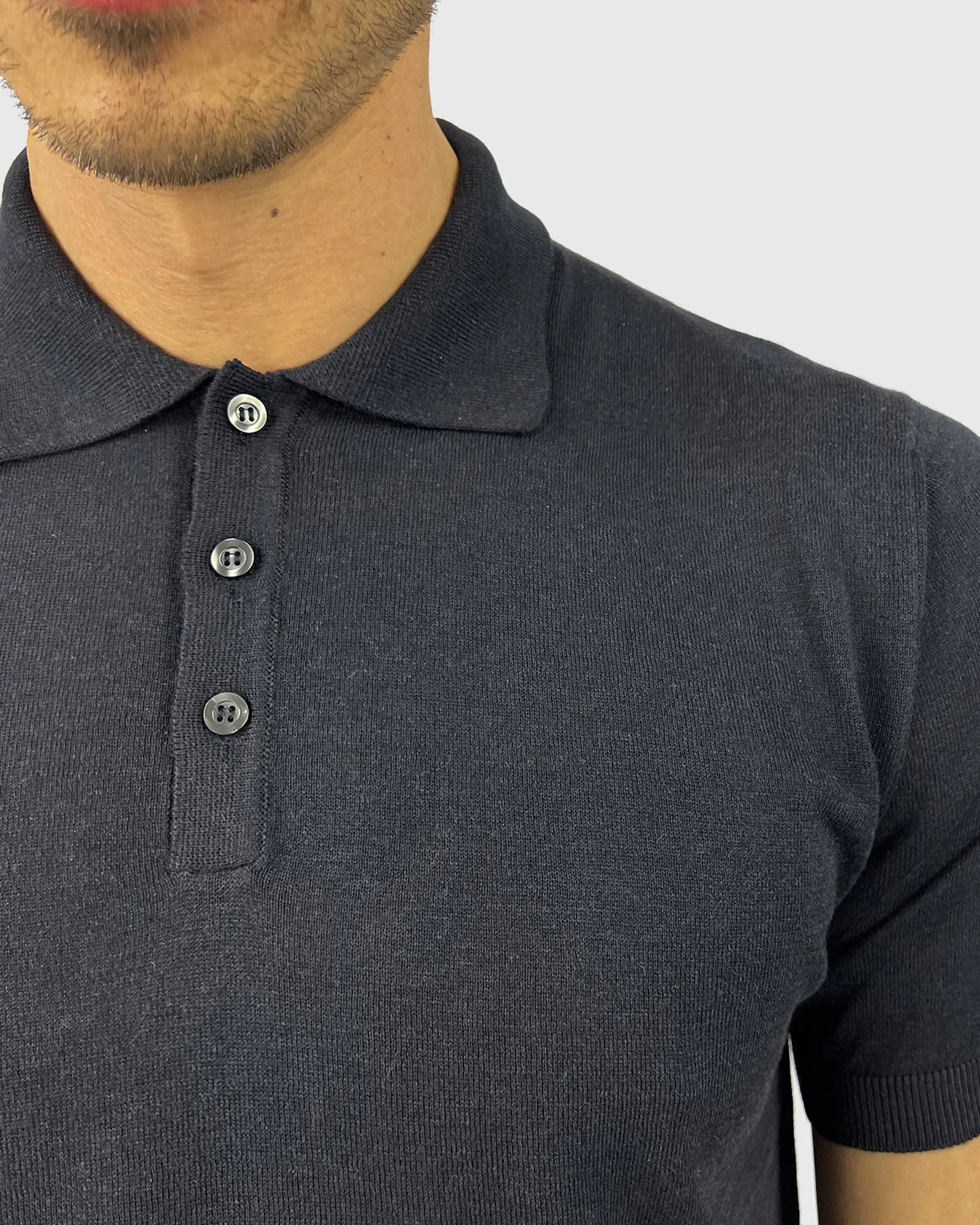 TOMBOLINI WM3SZMFL-TB SS BLK NAVY KNITTED POLO