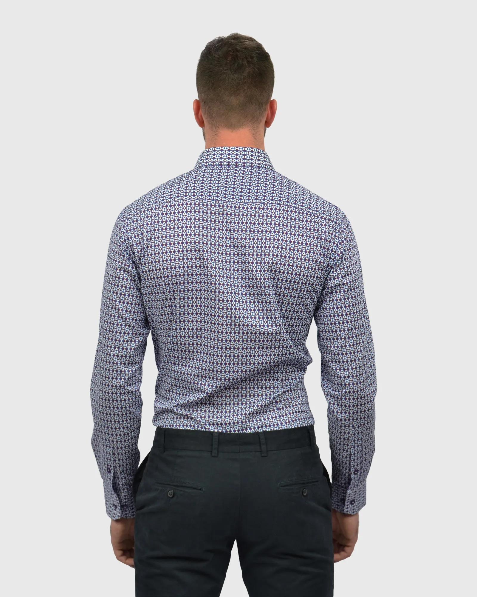 VINCENT & FRANKS S183638123B PURPLE LIBERTY PRINT SLIM SC SHIRT