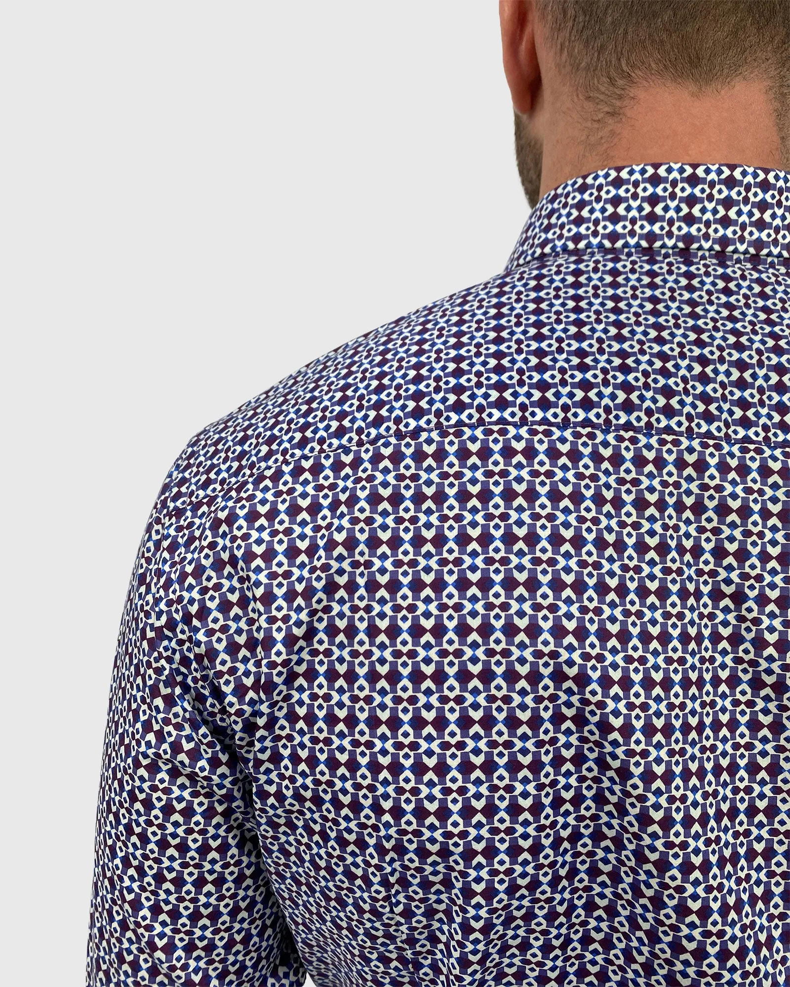 VINCENT & FRANKS S183638123B PURPLE LIBERTY PRINT SLIM SC SHIRT