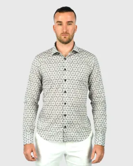 VINCENT & FRANKS W2303632108C CHOCOLATE LIBERTY PRINT SLIM SC SHIRT