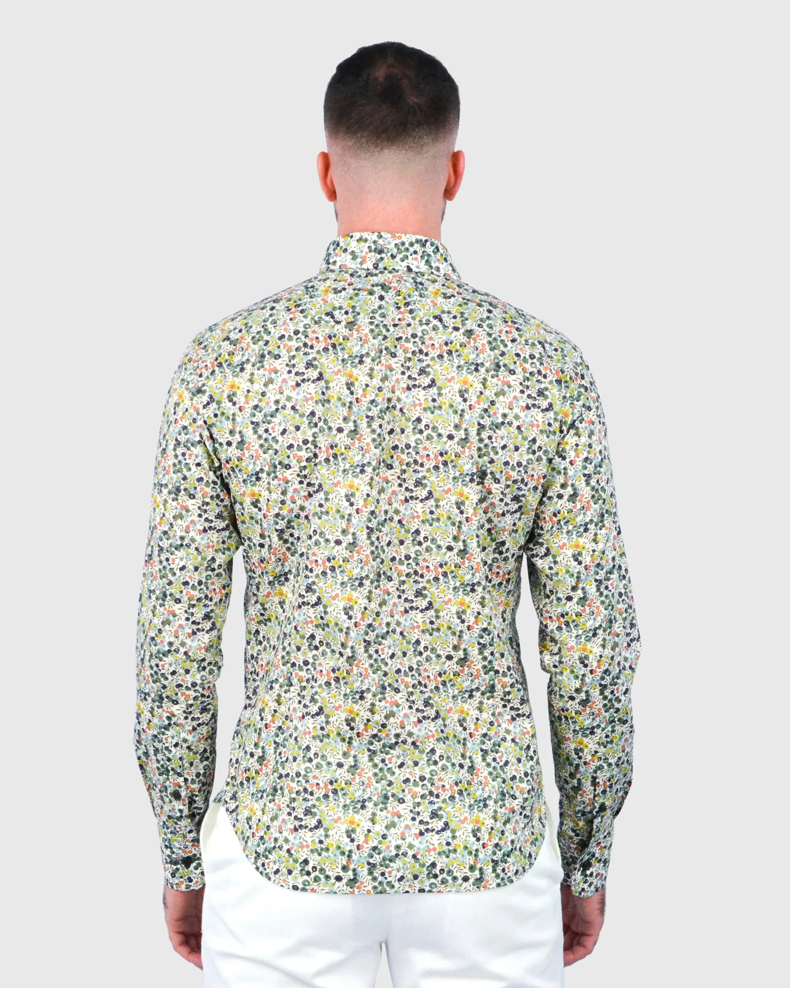 VINCENT & FRANKS W2303639009C GREEN LIBERTY PRINT SLIM SC SHIRT
