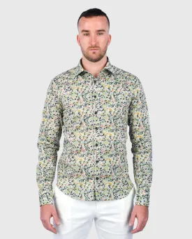 VINCENT & FRANKS W2303639009C GREEN LIBERTY PRINT SLIM SC SHIRT