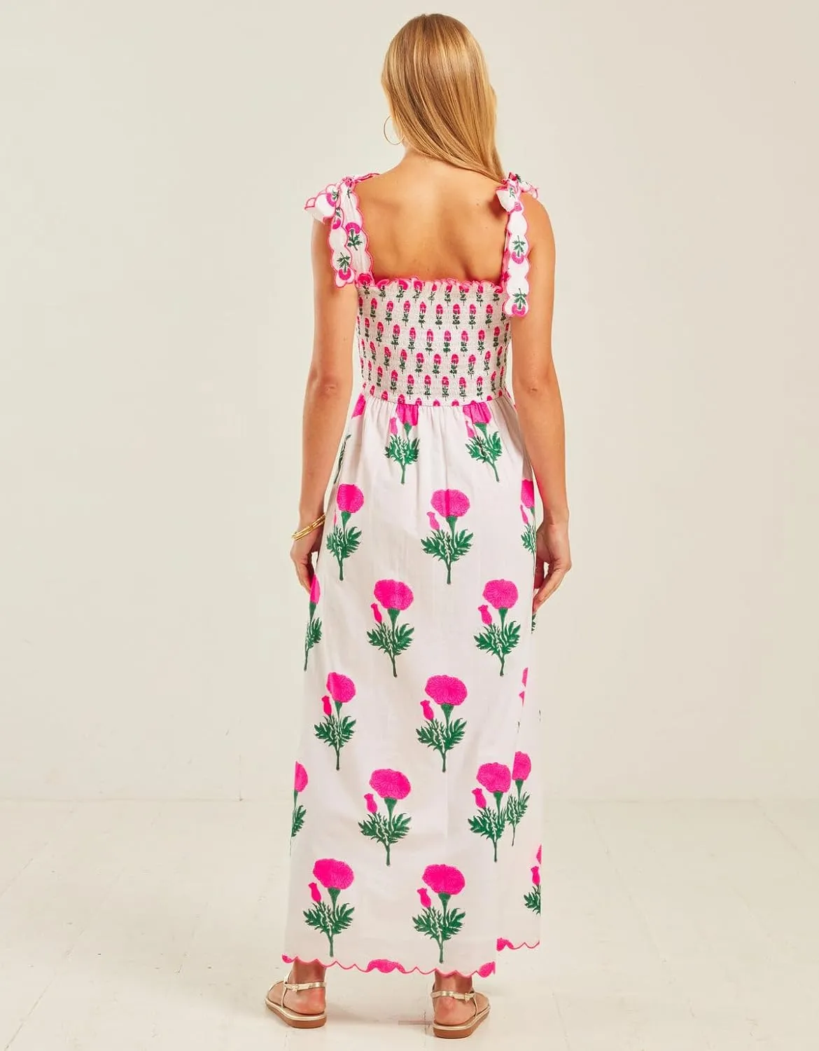 Women Y2k Boho Maxi Dress Floral Tie Shoulder Spaghetti Strap Long Dress Summer Backless Beach Flowy Dresses